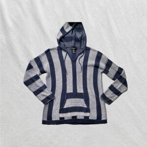 navy blue and gray white beach drug rug hoodie cover up!